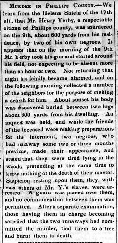 "Murder in Phillips County" newspaper clipping