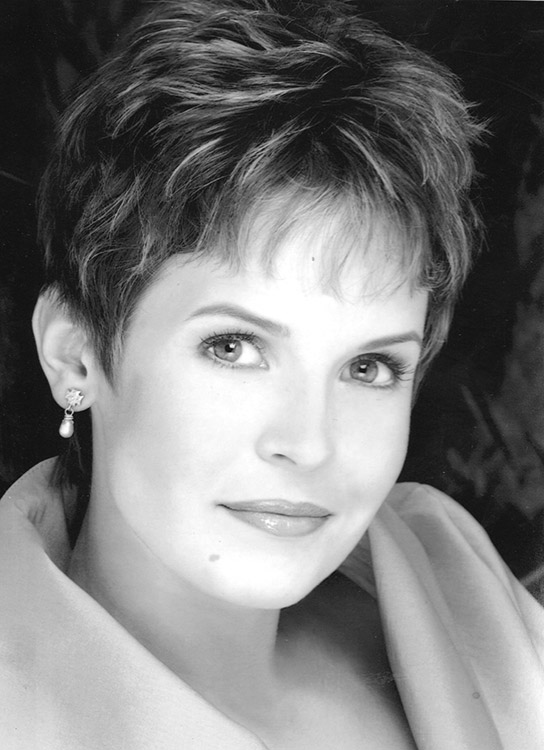 Portrait of young white woman with short hair