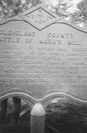 "Cleveland County Battle of Mark's Mill" sign