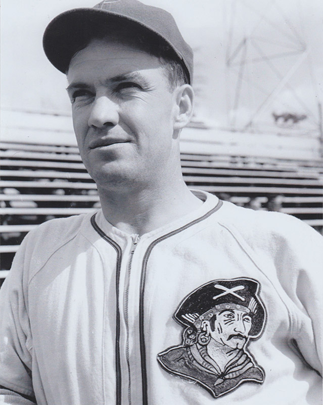 White man in uniform with Pirate logo
