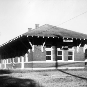 brick building with "Beebe" sign