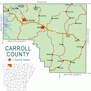 "Carroll County" map with borders roads cities waterways