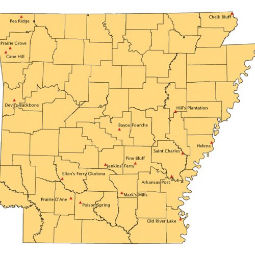 Civil War Events Map Encyclopedia of Arkansas