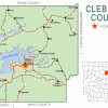 "Cleburne County" map with borders roads cities waterways