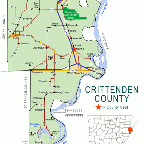 Crittenden County Map Encyclopedia of Arkansas