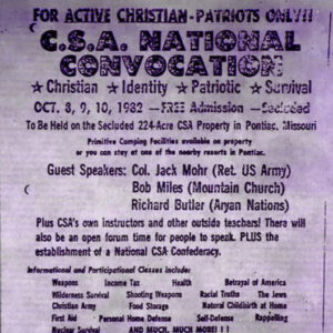 "C.S.A. National Convocation" flyer with event details