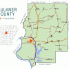 "Faulkner County" map with borders roads cities waterways