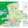 "Garland County" map with borders roads cities waterways national forest