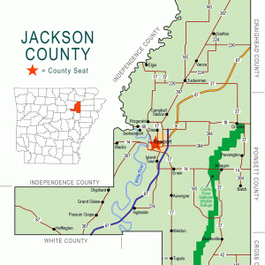 "Jackson County" map with borders roads cities river national wildlife refuge
