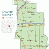"Lonoke County" map with borders roads cities