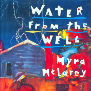 Book cover abstract painting African-American woman with house and lightning "Water from the Well"