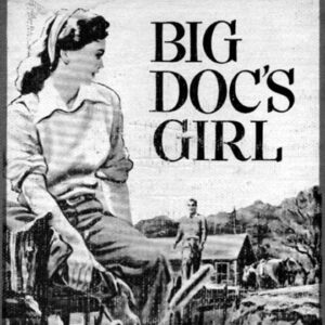 Book cover for "Big Doc's Girl, Mary Medearis" with woman seated on dock, cattails, with man in background