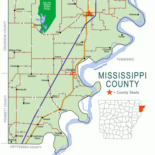 Mississippi County Map - Encyclopedia of Arkansas