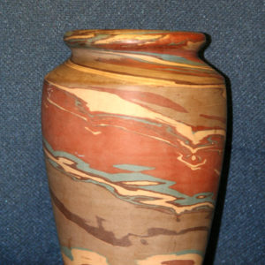 clay pot with swirling colors