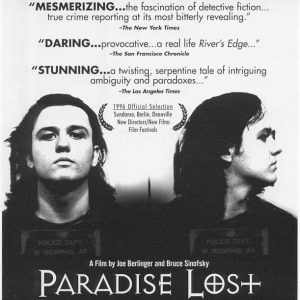 "Paradise Lost" movie poster with booking photographs of young white man