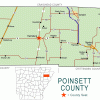"Poinsett County" map with borders roads cities