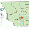 "Randolph County" map with borders roads cities river