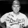 Los Angeles Dodgers white male player portrait with handwritten note "To Mike, best always and take care! Rick Monday."