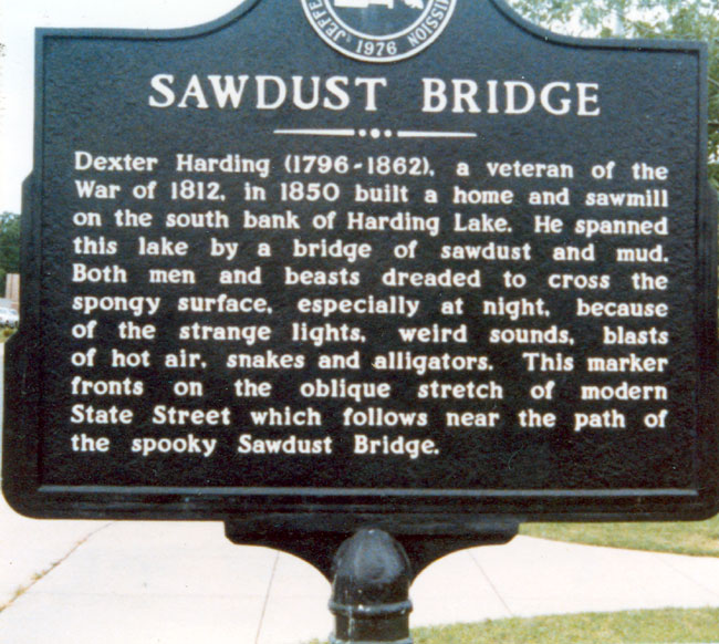 "Sawdust Bridge" historical marker