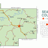 "Searcy County" map with borders roads cities river national forest