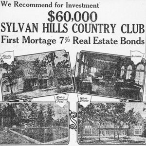 "$60,000 Sylvan Hills Country Club" advertisement with photographs and descriptions in magazine