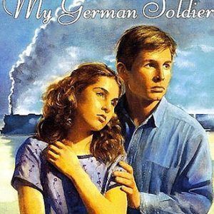 White man and woman on book cover with train in the background and text "Summer of My German Soldier"