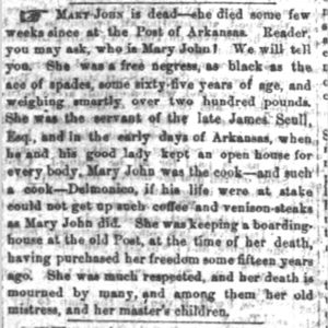 "Mary John is dead" newspaper clipping
