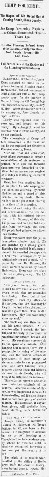 "Hemp for Kemp" newspaper clipping