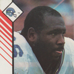 Football card featuring African American man in jersey