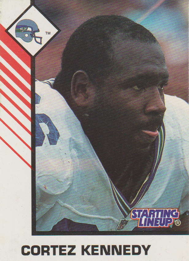 Football card featuring African American man in jersey