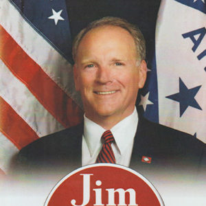 Campaign postcard featuring white man in tie