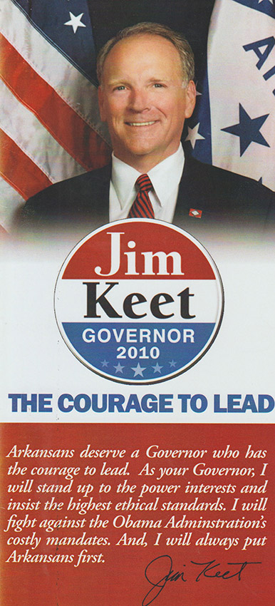Campaign postcard featuring white man in tie