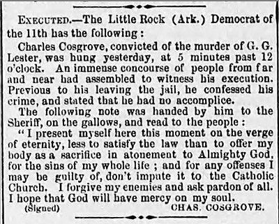 "Executed ..." newspaper clipping