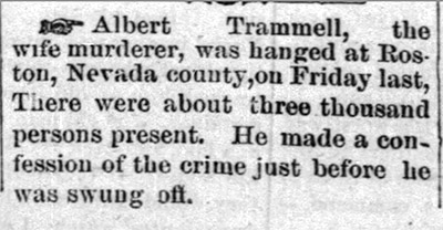 "Albert Trammell ..." newspaper clipping
