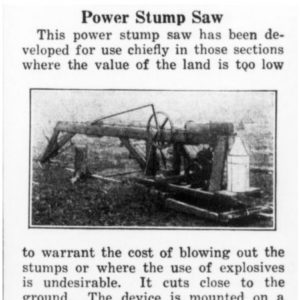 "Power stump saw" newspaper advertisement