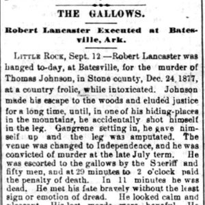 "The Gallows ..." newspaper clipping