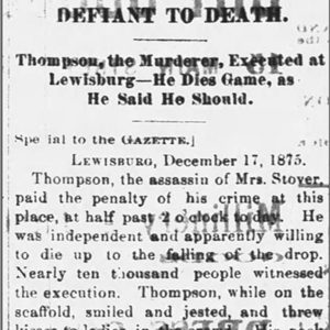 "Defiant to Death" newspaper clipping