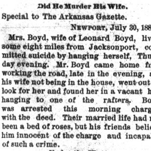 "Did He Murder His Wife" newspaper clipping