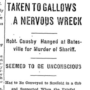 "Taken to gallows a nervous wreck" newspaper clipping