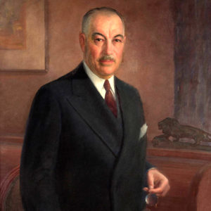 Painting of white man in suit standing
