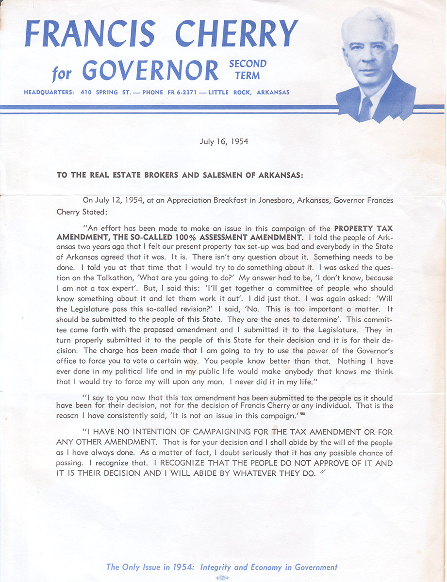 Campaign letter on official stationery
