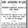 "Died According to Law" newspaper clipping