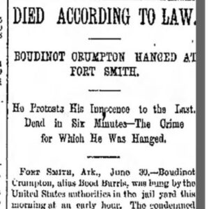 "Died According to Law" newspaper clipping