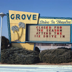 Drive-in theater sign saying "Closed for Season"