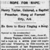 "Rope for Rape" newspaper clipping