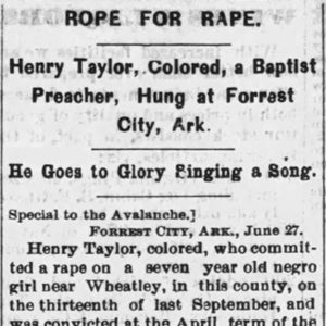 "Rope for Rape" newspaper clipping