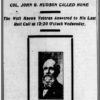 "Col. John G. Hudson Called Home" newspaper clipping