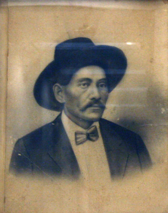 Drawing of Native American man with mustache