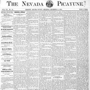 "The Nevada Picayune" newspaper clipping