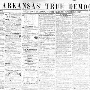Newspaper masthead "Arkansas True Democrat"